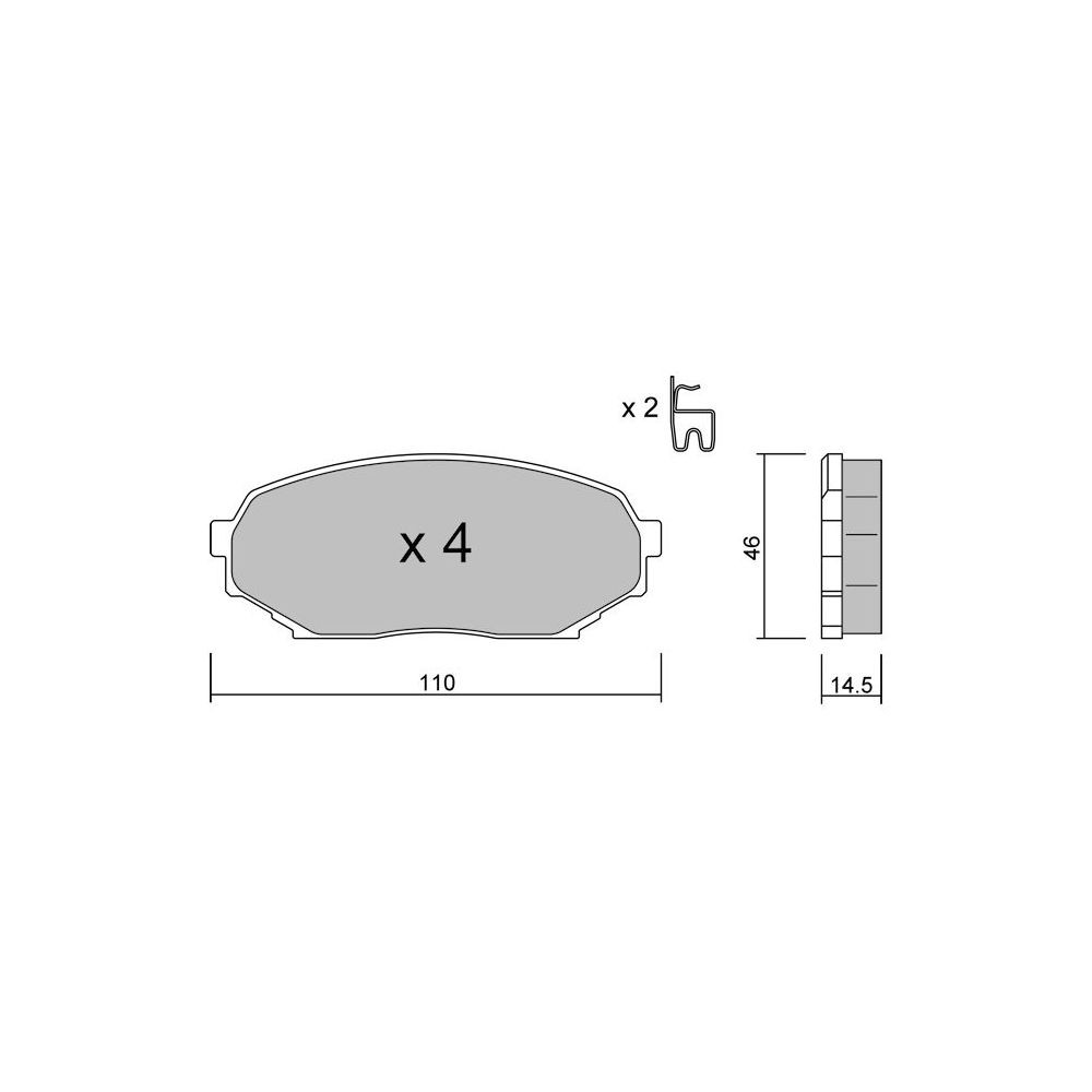 GT2i Club Front brake pads for MAZDA MX-5 I (NA) 1.6i 16V 1989-98 - Brake calipers Sumitomo - GT-PC3970 - 3666618585673