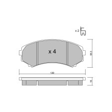 GT2i Club Front brake pads for MITSUBISHI Pajero III (V7_W, V6_W, NM, NP)/Montero/Shogun 3.8 (V67W) 251cv 2000-04-01-2007-09-01