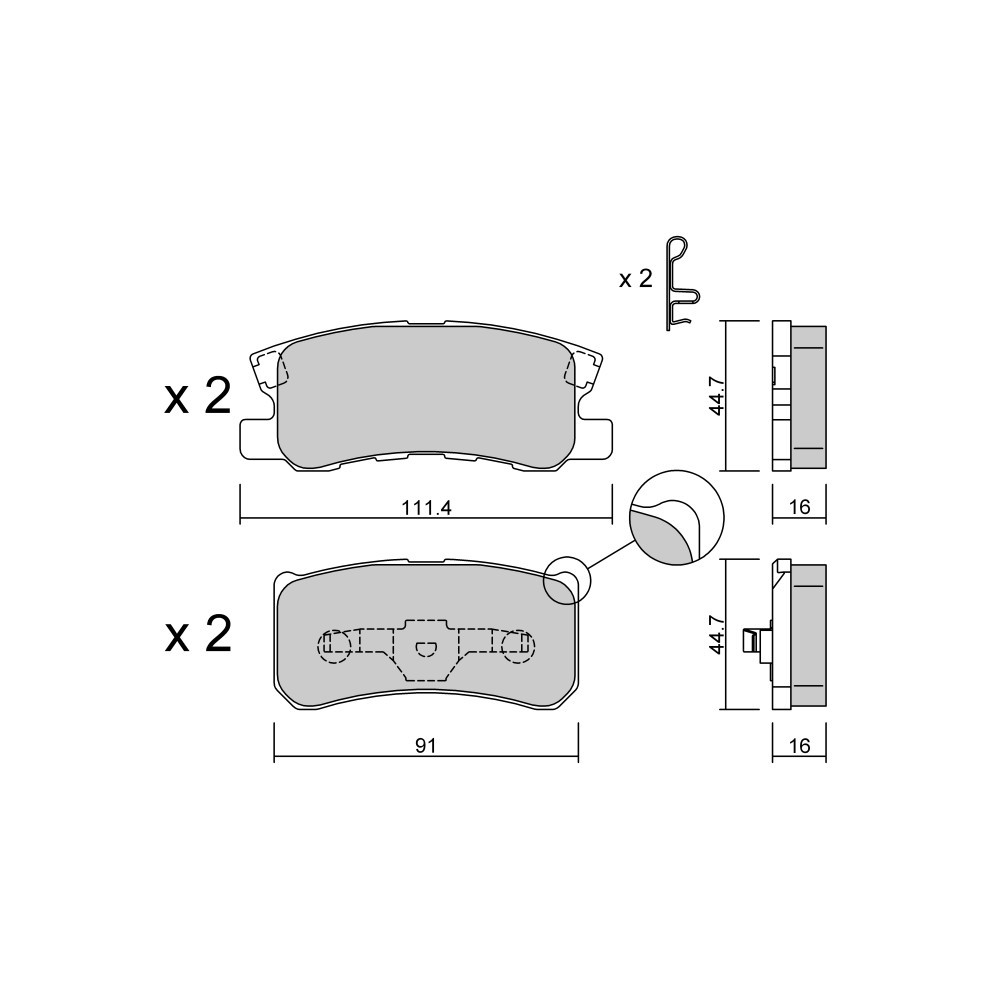 GT2i Club Rear brake pads for LANCIA Flavia Cabrio (JS_) 2.4 176cv 2012-03-01-2014-12-01 - GT-PC4151 - 3666618585772