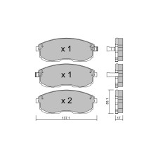Plaquettes de frein GT2i Club Avant pour NISSAN Altima II (L31) 3.5 245cv 2001-08-01-2006-12-31