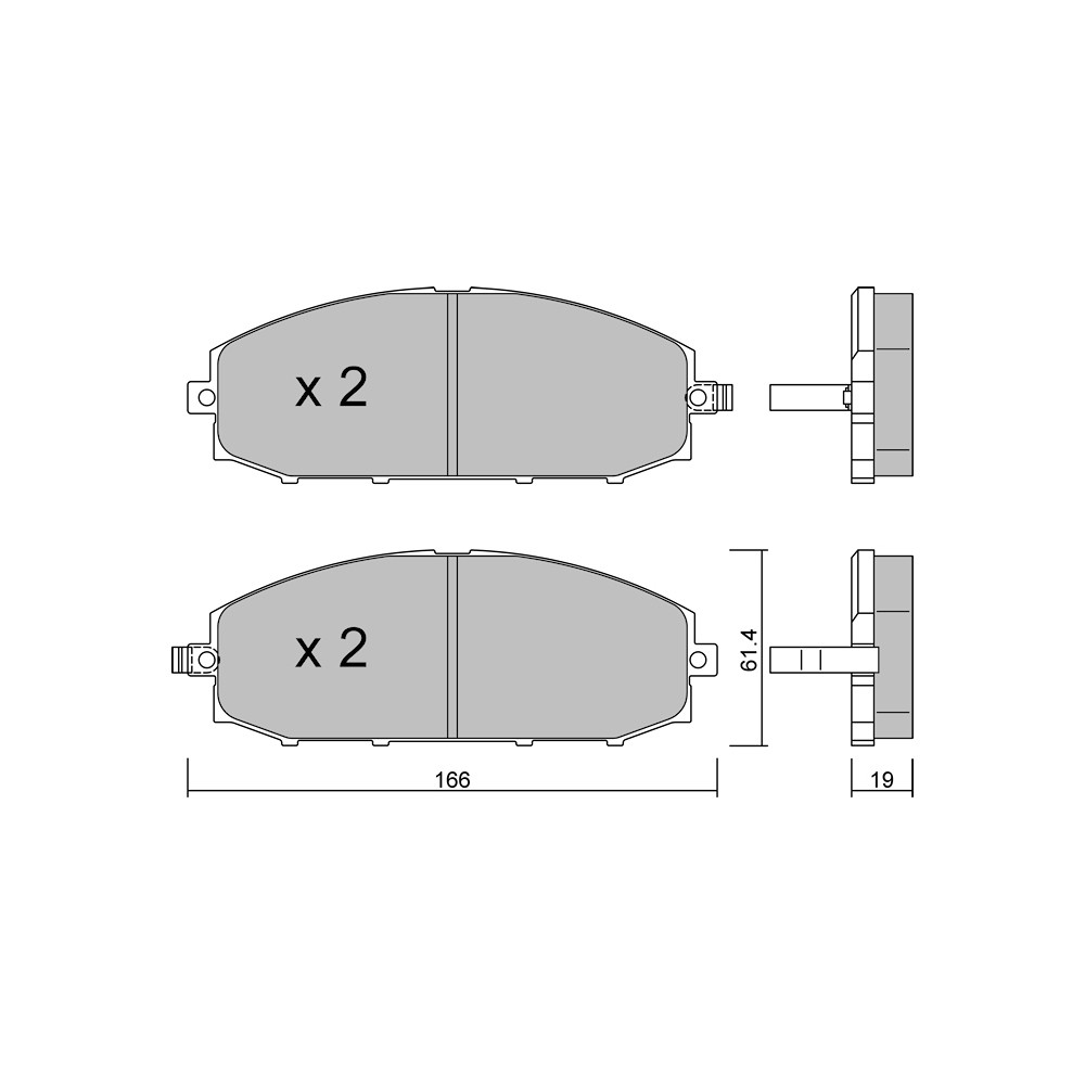 GT2i Club Front brake pads for NISSAN Patrol GR V Wagon (Y61)/ Safari 4.8 259cv 1997-06-01- - GT-PC4220 - 3666618585840