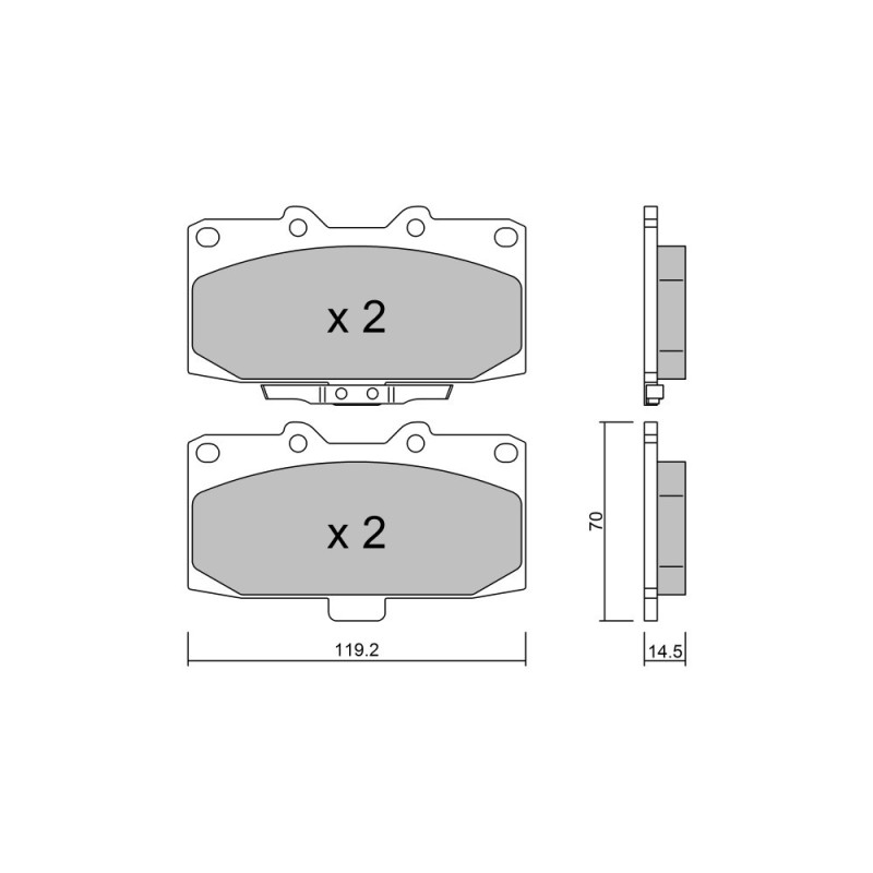 Bremsbeläge GT2I Club vorne SUBARU Impreza 2.0 Turbo GT 4WD 06.98 - 12.00 - GT-PC4280 - 3661768552759