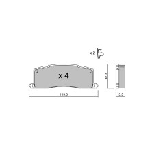 Plaquettes de frein GT2i Club Arrière pour TOYOTA Estima Emina/ Lucida (_R1_, _R2_) 2.4 (TCR11_) 161cv 1990-05-01-1999-12-01