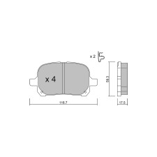 Plaquettes de frein GT2i Club Avant pour LEXUS ES I (VCV10_, VZV21_) 300 (MCU10_) 223cv 1989-12-01-1997-12-01