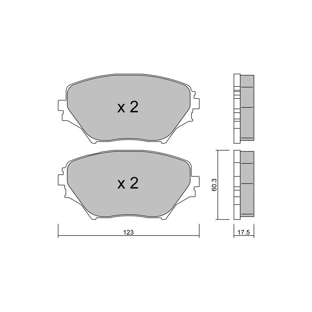 Pastiglie freno anteriori GT2i Club per TOYOTA Rav 4 II (_A2_) 2.0 4WD (ACA21, ACA20) 150cv 2000-05-01-2005-11-01 - GT-PC4450 - 3666618586014