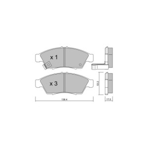 Plaquettes de frein GT2i Club Avant pour SUZUKI Liana Hatchback/ Escudo/ Aerio 1.5 (RH415) 111cv 2001-07-01-2007-12-01