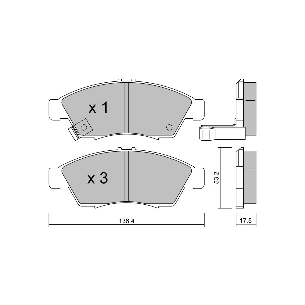 GT2i Club Front brake pads for SUZUKI Liana Hatchback/ Escudo/ Aerio 1.5 (RH415) 111cv 2001-07-01-2007-12-01 - GT-PC4530 - 3666618586052
