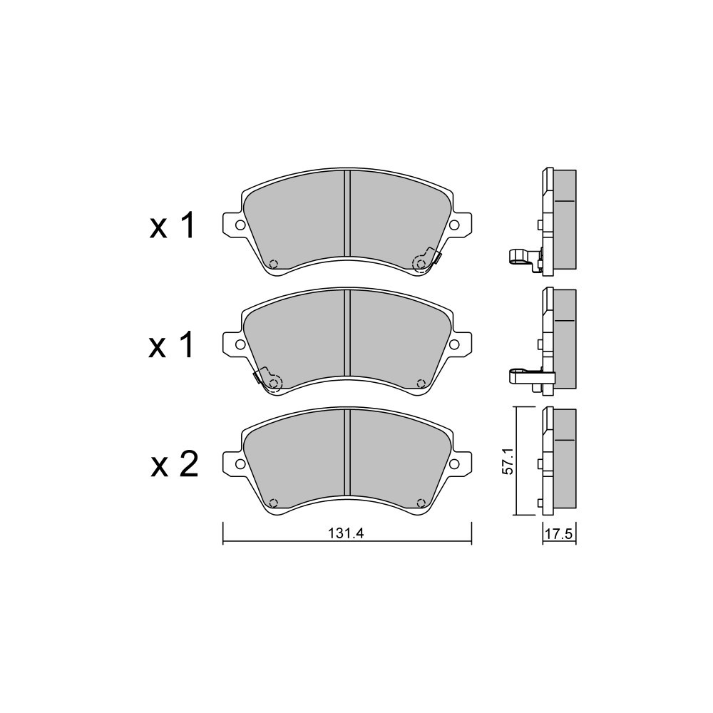 GT2i Club Front brake pads for TOYOTA Corolla VII Sedan (_E12_)/ Axio/ Altis 1.8 VVTL-i TS (ZZE123_) 225cv 2000-08-01-2008-03-01 - GT-PC4620 - 3666618586083