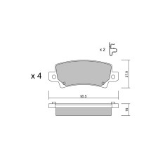 Plaquettes de frein GT2i Club Arrière pour TOYOTA Corolla VII (_E12_)/ Altis 1.8 VVTL-i TS (ZZE123_) 225cv 2000-08-01-2008-03-01