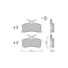 Plaquettes de frein GT2i Club Arrière pour TOYOTA Avensis I Liftback (_T22_) 2.0 VVTi (AZT250_) 155cv 1997-09-01-2003-02-01