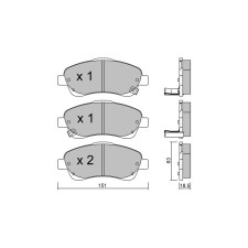 GT2i Club Front brake pads for TOYOTA Avensis II (_T25_) 2.2 D-CAT (ADT251_) 177cv 2003-03-01-2008-11-01