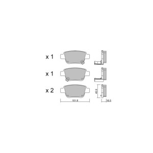 Pastiglie freno posteriori GT2i Club per TOYOTA Avensis II SW (_T25_) 3.5 (GSR50_) 275cv 2003-04-01-2008-11-01