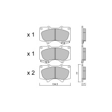 GT2i Club Front brake pads for TOYOTA FJ Cruiser (GSJ1_) 4.0 V6 VVT-i (GRJ150_, GRJ125_) 282cv 2005-06-01-