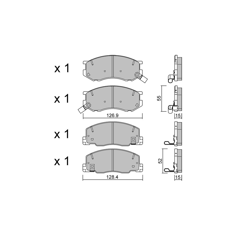 GT2i Club Front brake pads for TOYOTA Previa I (_R1_, _R2_)/ Estima / Tarago 3.0 244cv 1990-01-01-2000-08-01 - GT-PC4720 - 3666618586175