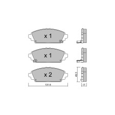 Pastiglie freno anteriori GT2i Club per HONDA Civic VII Coupe (EM2) 1.7 i VTEC 126cv 2001-02-01-2005-12-01