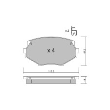 Plaquettes de frein GT2i Club Avant pour MAZDA MX-5 II (NB) 1.6i 16V, 1.8i 16V 1998-05 - Etriers de frein Sumitomo