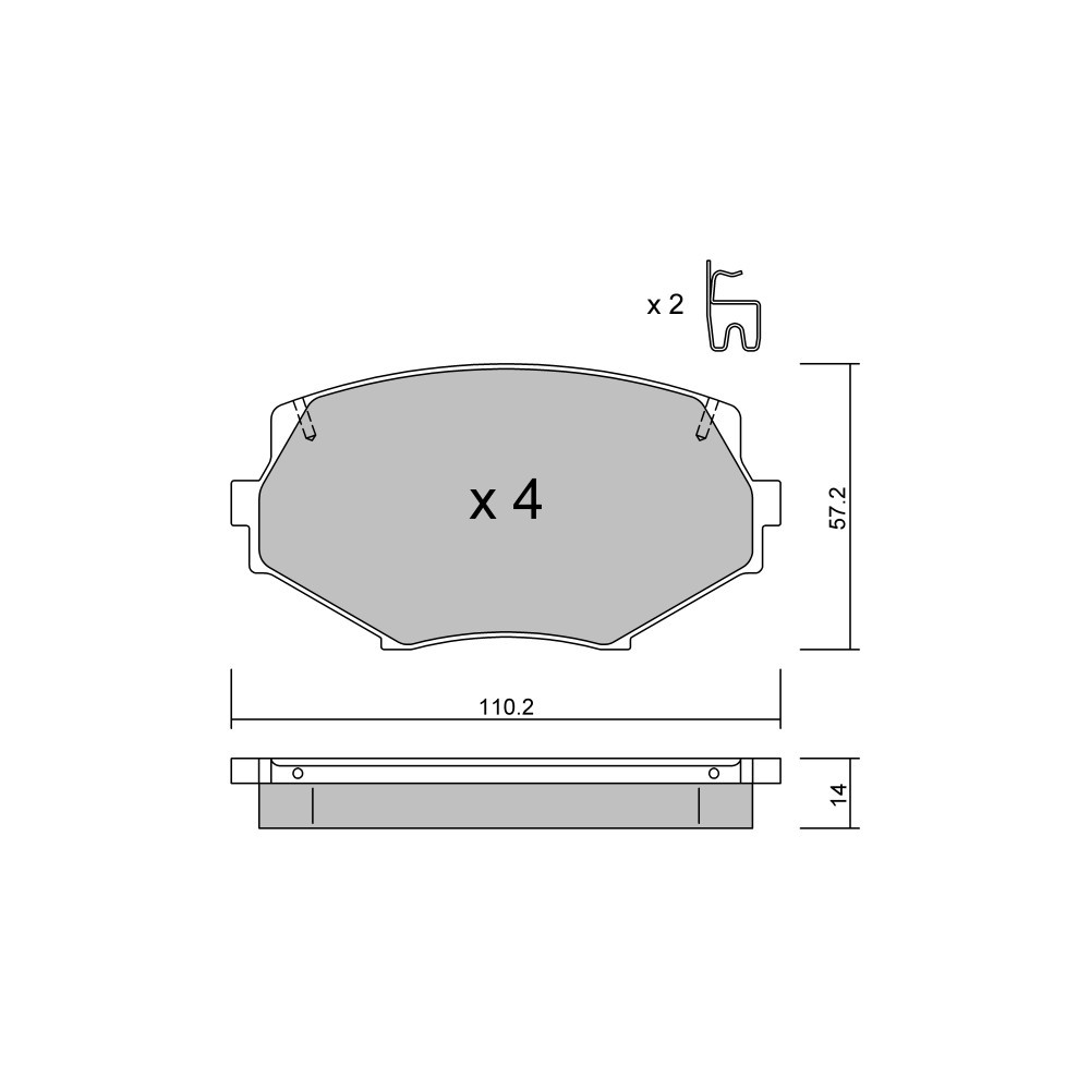 GT2i Club Front brake pads for MAZDA MX-5 II (NB) 1.6i 16V, 1.8i 16V 1998-05 - Brake calipers Sumitomo - GT-PC4880 - 3666618586243