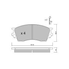 GT2i Club Front brake pads for MAZDA Xedos 9 (TA) / Eunos 800 2.3 24V 211cv 1993-07-01-2002-09-01