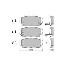 Bremsbeläge GT2i Club Hinten für MITSUBISHI Sigma IV SW (F0_W) 3.0 V6 (K96W) 177cv 1992-06-01-1996-10-01