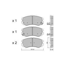 Pastiglie freno anteriori GT2i Club per KIA Magentis II (MG)/ Lotze 2.7 V6 194cv 2005-10-01-2010-12-01