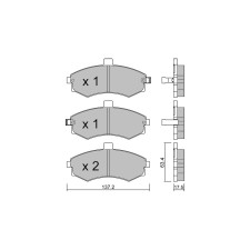 GT2i Club Front brake pads for HYUNDAI Elantra I (XD) / Avante 2.0 142cv 2000-01-01-2006-07-01