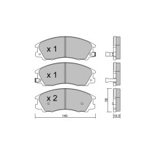 Plaquettes de frein GT2i Club Avant pour HYUNDAI Terracan (HP) 3.5 i V6 4WD 200cv 2001-06-01-2006-12-01