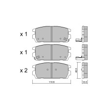 Plaquettes de frein GT2i Club Arrière pour HYUNDAI Terracan (HP) 3.5 i V6 4WD 200cv 2001-06-01-2006-12-01