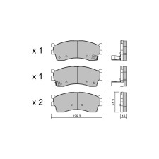 Plaquettes de frein GT2i Club Avant pour KIA Shuma I (FB) / Sephia 2.0 CVVT 139cv 1996-09-01-2001-12-01
