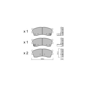 Pastiglie freno anteriori GT2i Club per KIA Shuma I (FB) / Sephia 2.0 CVVT 139cv 1996-09-01-2001-12-01