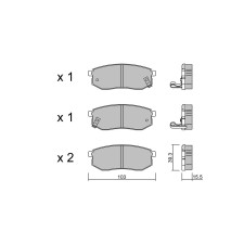 Plaquettes de frein GT2i Club Arrière pour HYUNDAI Galloper II (JK-01) 2.0 139cv 1997-02-01-2003-12-01