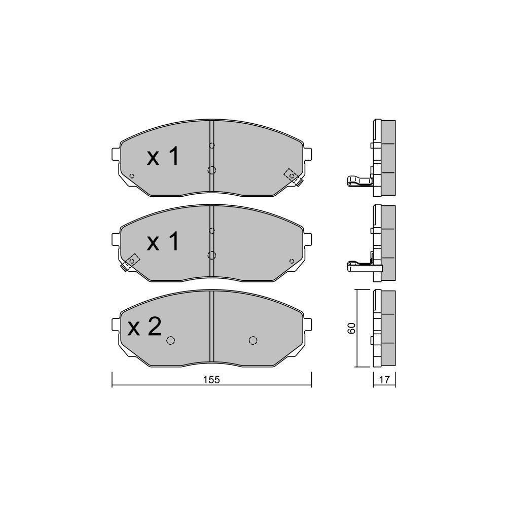 GT2i Club Front brake pads for KIA Sorento I (JC) 3.8 4WD 267cv 2002-08-01- - GT-PC5310 - 3666618586519
