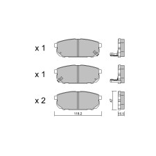 Pastiglie freno posteriori GT2i Club per KIA Sorento I (JC) 3.8 4WD 267cv 2002-08-01-