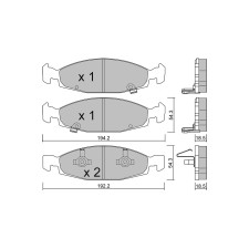 Plaquettes de frein GT2i Club Avant pour JEEP Grand Cherokee II (WJ, WG) 4.7 V8 4x4 223cv 1998-09-01-2005-09-01