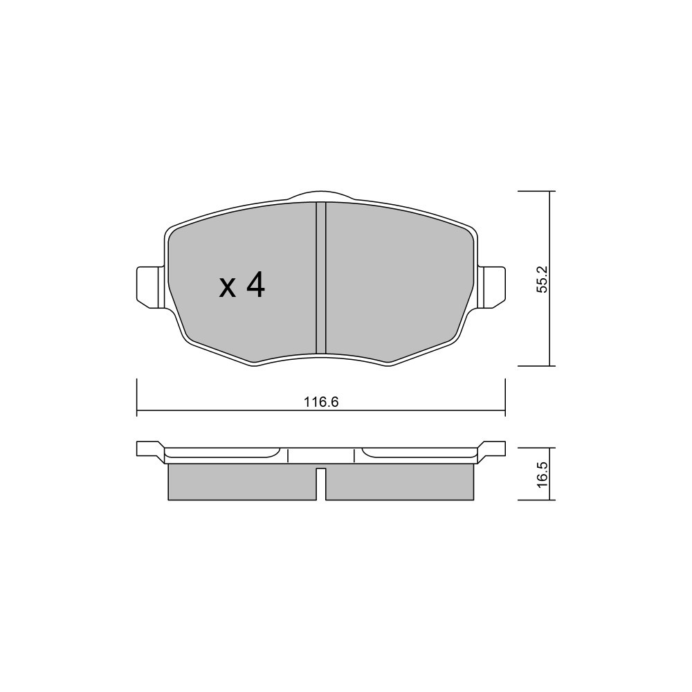 GT2i Club Front brake pads for LANCIA Ypsilon I (843_) 1.4 16V 96cv 2003-10-01-2011-12-01 - GT-PC5440 - 3666618586571