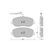 Plaquettes de frein GT2i Club Avant pour PEUGEOT 807 (E) 2.0 HDi 164cv 2002-06-01-