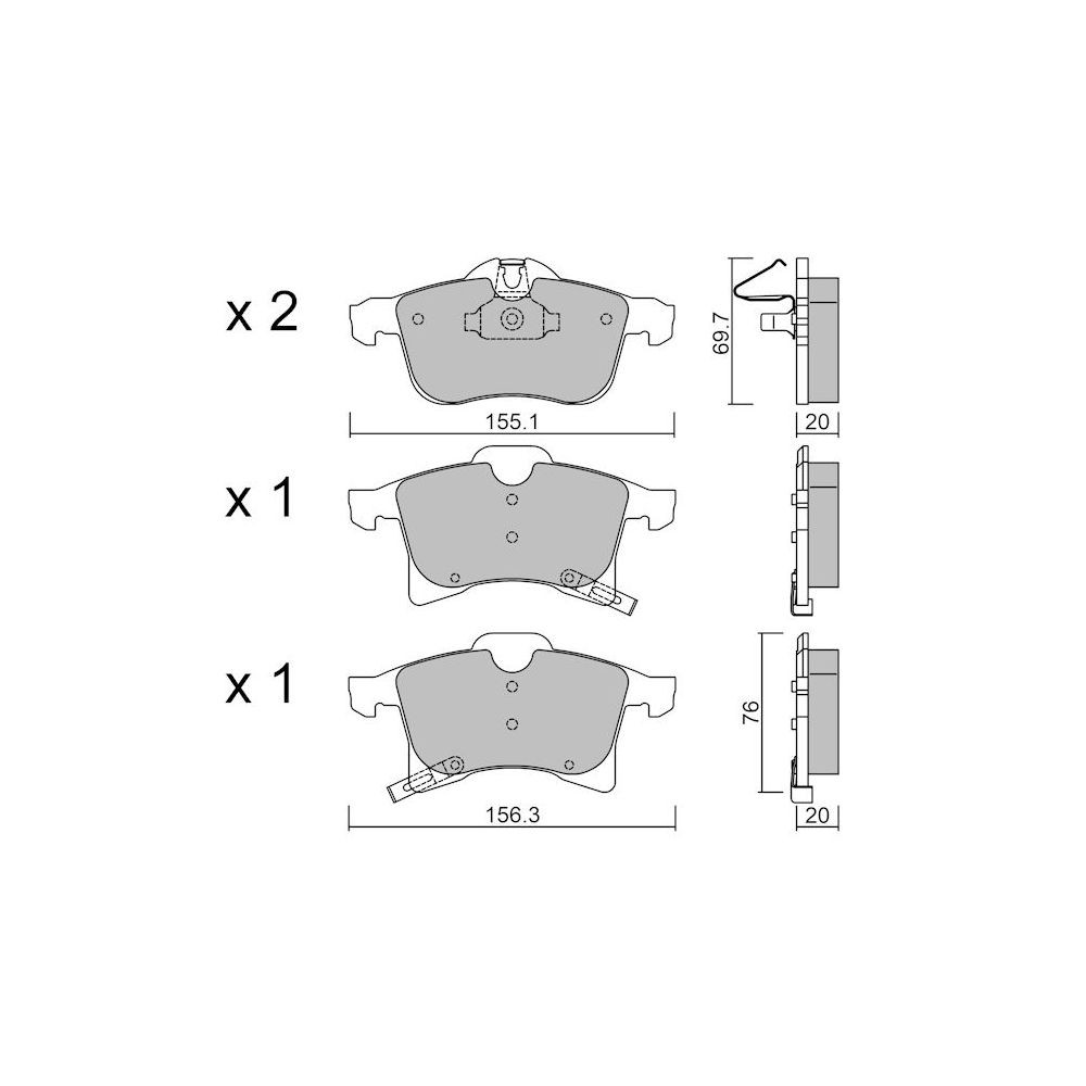 Bremsbeläge GT2i Club Avant für OPEL Astra H 1.4i 16V, 1.6i 16V, 1.8i 16V, 2.0i 16V Turbo 04-10 - Bremssättel Ate - GT-PC5550 - 3661768238110