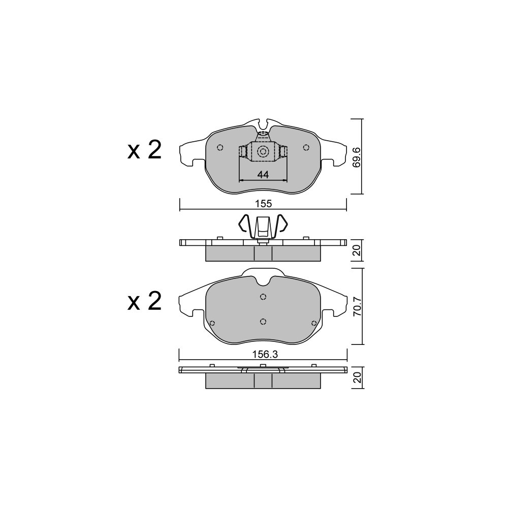 GT2i Club Front brake pads for SAAB 9-3 II Cabrio (YS3F) 2.0 Turbo Performance 252cv 2003-08-01-2015-02-01 - GT-PC5560 - 3666618586694