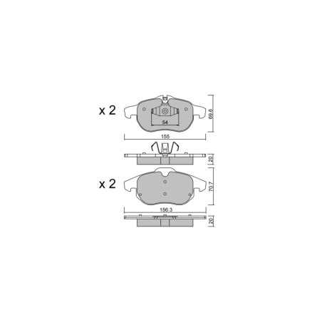 Plaquettes de frein GT2i Club Avant pour FIAT Croma II (194_) 1.9 D Multijet (194AXC1B, 194AXC12) 150cv 2005-06-01-2011-12-01