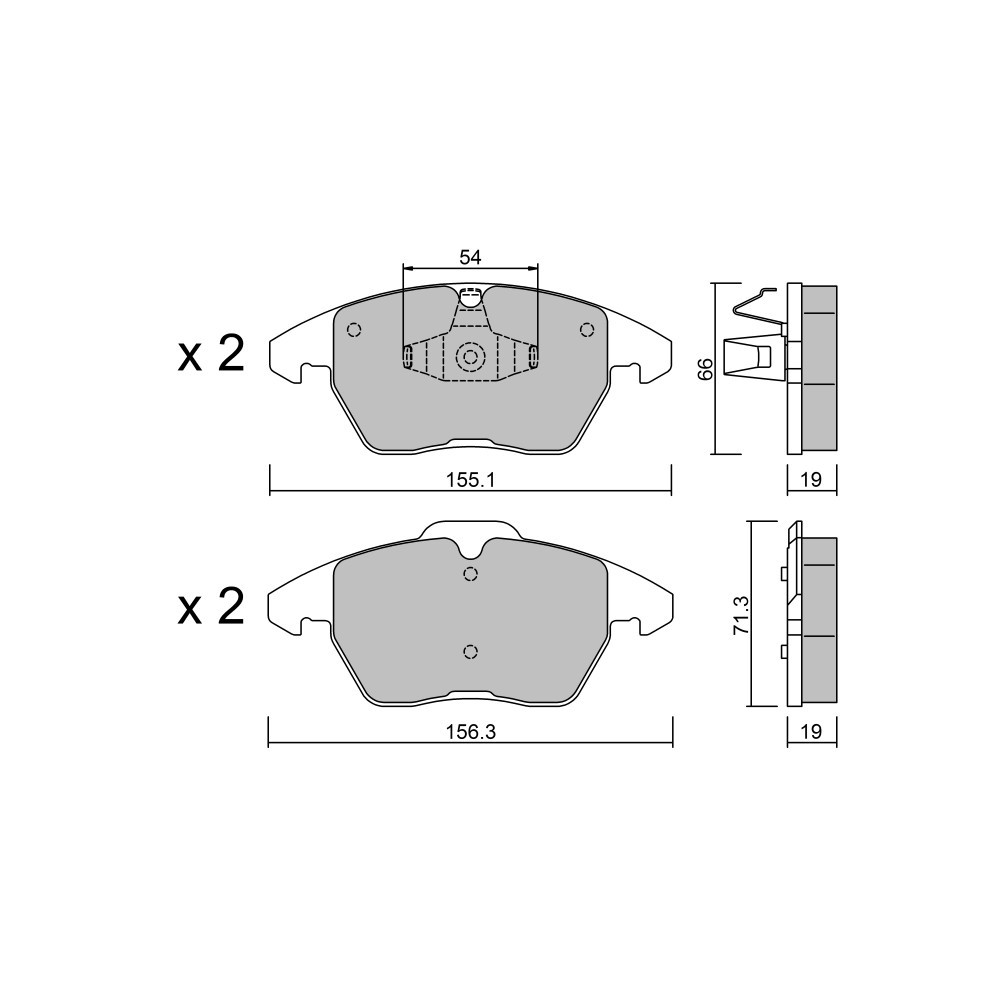 GT2i Club Front brake pads for PEUGEOT 207 1.6i 16V Turbo GTi /RC 174 hp 2006-15 - Brake calipers Ate  - GT-PC5641 - 3661768238103