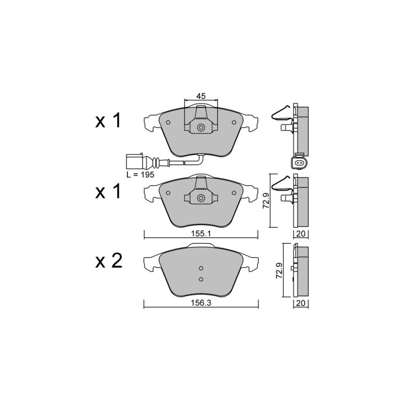 Bremsbeläge GT2I Club avant AUDI S3 - RS3 (8P) S3 2.0i 16V TFSI 06-12 - GT-PC5654 - 3661768552766