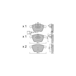 GT2i Club Front brake pads for AUDI RS3-S3 (8P) S3 2.0i 16V TFSi 2006-12 - Brake calipers Ate 