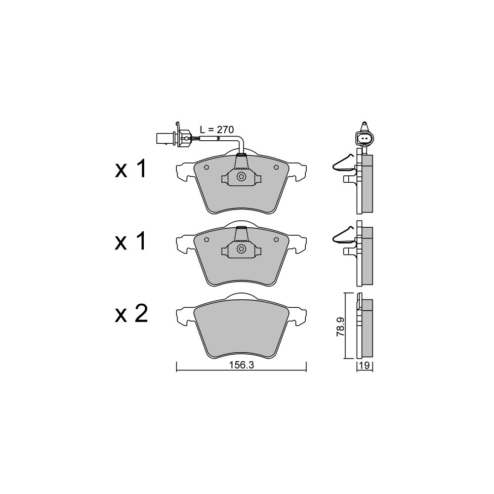 GT2i Club Front brake pads for VOLKSWAGEN Sharan I (7M8, 7M9, 7M6) 1.8 T 20V 150cv 1995-09-01- - GT-PC5660 - 3666618586847