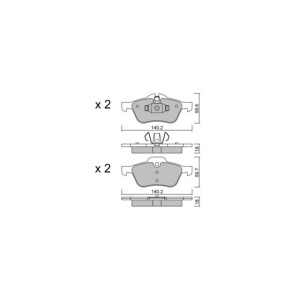 Plaquettes de frein GT2i Club Avant pour MINI Mini (R50-R52-R53) 1.4 D, 1.6i 16V, 1.6i 16V Turbo 2001-07 - Etriers de frein Ate 