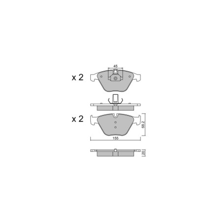 Pastiglie freno anteriori GT2i Club per BMW X1 I (E84) sDrive 35 is 340cv 2009-03-01-2015-06-01