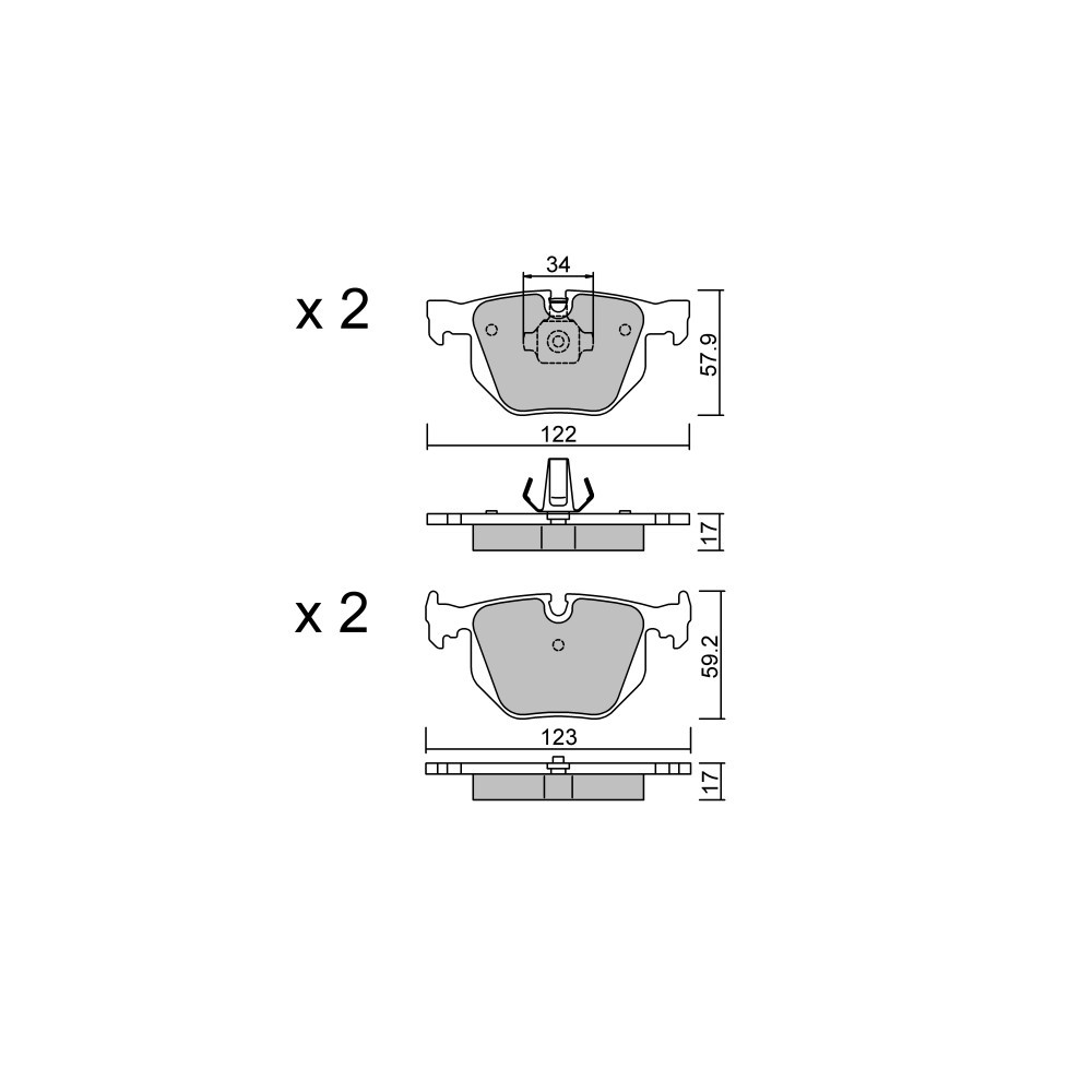 GT2i Club Rear brake pads for BMW 7 IV (E65, E66, E67) 735 i 306cv 2001-07-01-2009-12-01 - GT-PC5770 - 3666618587004