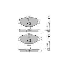 Plaquettes de frein GT2i Club Avant pour MERCEDES BENZ Classe E III T-Model (S211) S 55 AMG 361cv 2003-03-01-2009-07-01