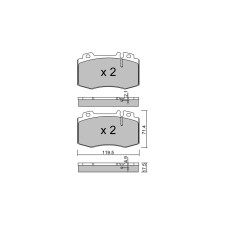 Plaquettes de frein GT2i Club Avant pour MERCEDES BENZ CLK (209) 320 CDi, 500 V8, 55 AMG 2002-10 - Etriers de frein Brembo