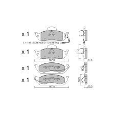 Plaquettes de frein GT2i Club Avant pour MERCEDES BENZ Classe M I (W163) ML 320 (163.154) 218cv 1998-02-01-2005-06-01