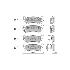 GT2i Club Rear brake pads for MERCEDES BENZ Classe M I (W163) ML 270 CDI (163.113) 164cv 1998-02-01-2005-06-01