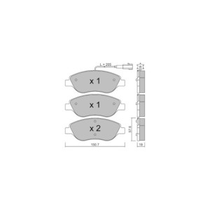 GT2i Club Front brake pads for FIAT Bravo II (198_) 2.4 20V (192_XD1A, 192AXD12) 170cv 2006-11-01-
